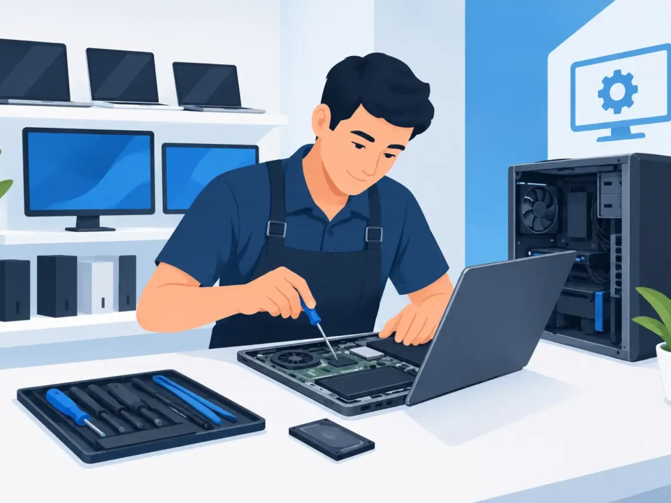 Servicios de venta y reparación de computadoras